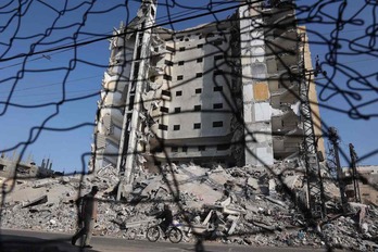Efectos de los bombardeos israelíes en la zona de Rafah.