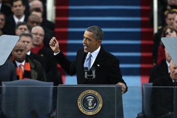 Imagen del Capitolio durante la comparecencia de Obama. (Jhon MOORE/AFP)