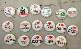 Chapas machistas retiradas por la Policía Foral en sanfermines. (@policiaforal_na)