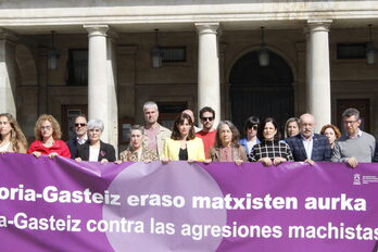 Imagen de una concentración anterior contra una agresión machista en Gasteiz. 